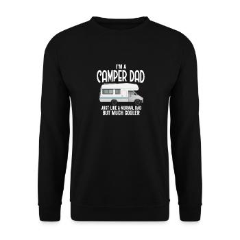 I'm A Camper Dad Loves Camping Caravan Trailer - Unisex Sweatshirt - black - Front - Alina (178cm) & Michal (187cm)