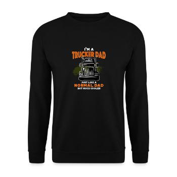 Trucker Dad, Funny Truck Driver Gift Dads Truckers - Sweat-shirt Unisexe - noir - Devant - Alina (178cm) & Michal (187cm)