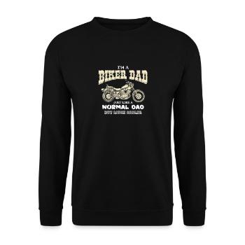 I'm A Biker Dad Just Like A Normal Dad But Cooler - Unisex Sweatshirt - black - Front - Alina (178cm) & Michal (187cm)