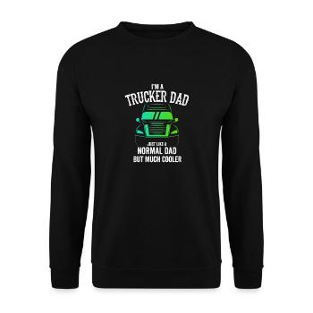 I'm A Trucker Dad Gift Idea Trucker Papa Big Truck - Sweat-shirt Unisexe - noir - Devant - Alina (178cm) & Michal (187cm)