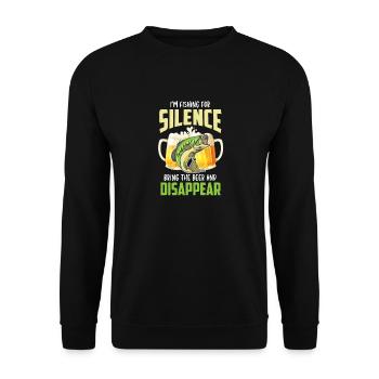 I'm Fishing For Silence Bring The Beer & Disappear - Unisex Sweatshirt - black - Front - Alina (178cm) & Michal (187cm)
