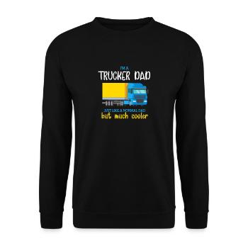 I'm A Trucker Dad, Yellow Truck Gift Truckers Papa - Sweat-shirt Unisexe - noir - Devant - Alina (178cm) & Michal (187cm)