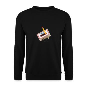 Kasette Mixtape 90s Oldschool - Unisex Pullover - Schwarz - Vorne - Alina (178cm) & Michal (187cm)