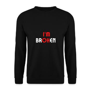 I am Broken - Unisex Pullover - Schwarz - Vorne - Alina (178cm) & Michal (187cm)