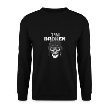 I am Broken - Unisex Pullover - Schwarz - Vorne - Alina (178cm) & Michal (187cm)