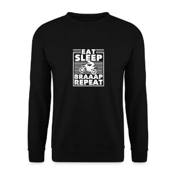 Drôle Dirt Bike Motocross Biker Manger Sommeil Braap - Sweat-shirt Unisexe - noir - Devant - Alina (178cm) & Michal (187cm)