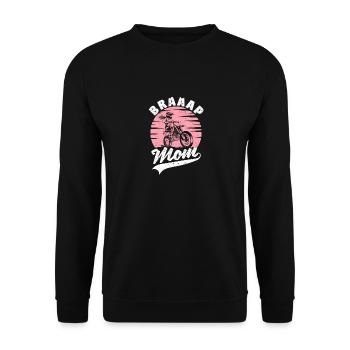 Braaap Mom Motocross Mädchen MX Dirt Bike Mädchen - Unisex Pullover - Schwarz - Vorne - Alina (178cm) & Michal (187cm)