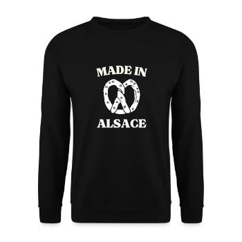 MADE IN ALSACE BRETZEL - Sweat-shirt Unisexe - noir - Devant - Alina (178cm) & Michal (187cm)