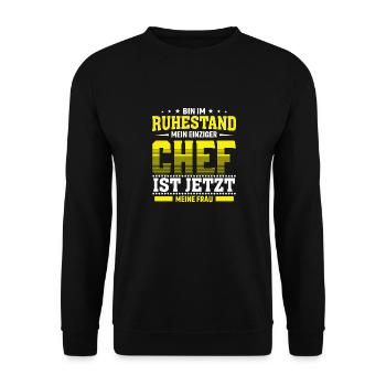 Pension Rente - Unisex Pullover - Schwarz - Vorne - Alina (178cm) & Michal (187cm)