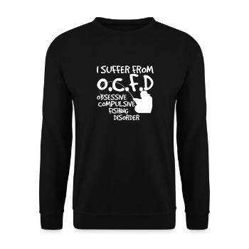 Besessener Fisher - Unisex Pullover - Schwarz - Vorne - Alina (178cm) & Michal (187cm)