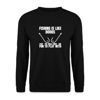 Haken-Spaß - Unisex Pullover - Schwarz - Vorne - Alina (178cm) & Michal (187cm)