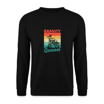 Schwerkraft Königin Funny Dirt Bike Rider Moto - Unisex Pullover - Schwarz - Vorne - Alina (178cm) & Michal (187cm)