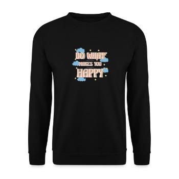 Faites ce qui vous rend heureux La vie Stars Clouds - Sweat-shirt Unisexe - noir - Devant - Alina (178cm) & Michal (187cm)