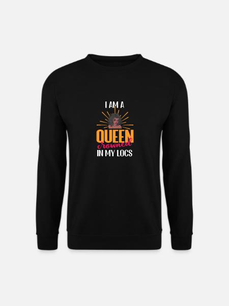 I Am A Queen Crowned In My Locs - Unisex Sweatshirt - black