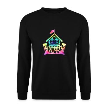 High School Rock Star zurück zur Schule - Unisex Pullover - Schwarz - Vorne - Alina (178cm) & Michal (187cm)