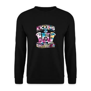 Zurück in den Kidergarten zurück in die Schule - Unisex Pullover - Schwarz - Vorne - Alina (178cm) & Michal (187cm)