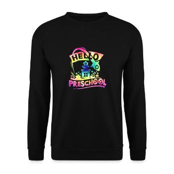 Hallo Vorschule zurück zur Schule - Unisex Pullover - Schwarz - Vorne - Alina (178cm) & Michal (187cm)