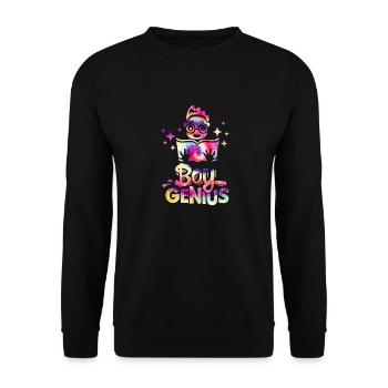 Boy Genius Zurück zur Schule - Unisex Pullover - Schwarz - Vorne - Alina (178cm) & Michal (187cm)