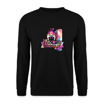 The Cool kid Showed Up Back to School - Unisex Sweatshirt - black - Front - Alina (178cm) & Michal (187cm)