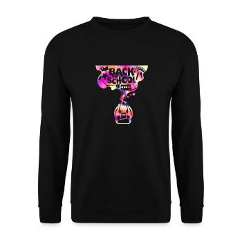 Backpack School Bus Back to School - Unisex Sweatshirt - black - Front - Alina (178cm) & Michal (187cm)