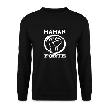 Cadeau femme Maman Forte - Sweat-shirt Unisexe - noir - Devant - Alina (178cm) & Michal (187cm)