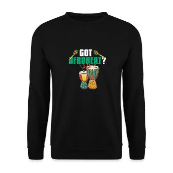 Got Afrobeat? Vintage Afrobeat Designs T-Shirt - Unisex Pullover - Schwarz - Vorne - Alina (178cm) & Michal (187cm)
