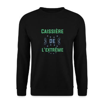 Cadeau femme Caissière de l'extrême - Sweat-shirt Unisexe - noir - Devant - Alina (178cm) & Michal (187cm)