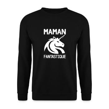 Cadeau femme Maman Fantastique - Sweat-shirt Unisexe - noir - Devant - Alina (178cm) & Michal (187cm)