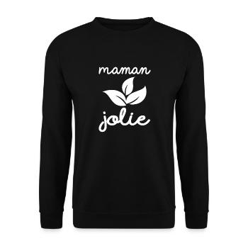 Cadeau femme Maman Jolie - Sweat-shirt Unisexe - noir - Devant - Alina (178cm) & Michal (187cm)