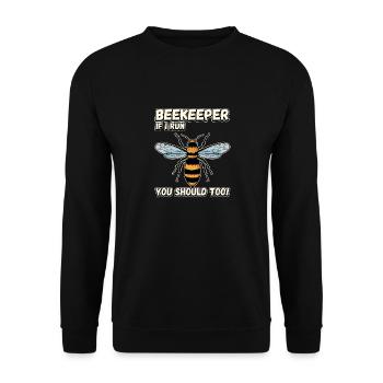 Apiculteur - si je cours, vous devriez aussi être drôle - Sweat-shirt Unisexe - noir - Devant - Alina (178cm) & Michal (187cm)