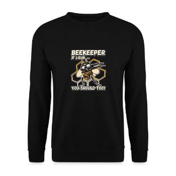 Apiculteur - si je cours, vous devriez aussi être drôle - Sweat-shirt Unisexe - noir - Devant - Alina (178cm) & Michal (187cm)