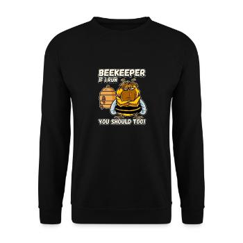 Apiculteur - si je cours, vous devriez aussi être drôle - Sweat-shirt Unisexe - noir - Devant - Alina (178cm) & Michal (187cm)