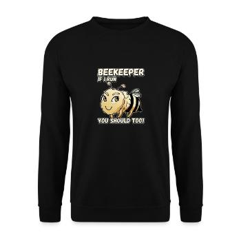 Apiculteur - si je cours, vous devriez aussi être drôle - Sweat-shirt Unisexe - noir - Devant - Alina (178cm) & Michal (187cm)