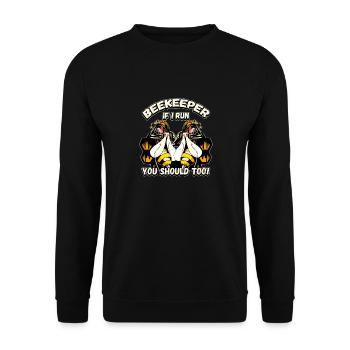 Apiculteur - si je cours, vous devriez aussi être drôle - Sweat-shirt Unisexe - noir - Devant - Alina (178cm) & Michal (187cm)