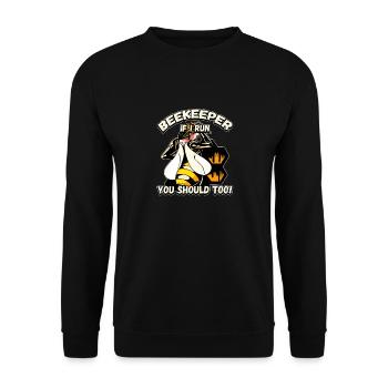Apiculteur - si je cours, vous devriez aussi être drôle - Sweat-shirt Unisexe - noir - Devant - Alina (178cm) & Michal (187cm)