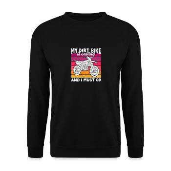 Mein Dirt Bike ruft und ich muss zum Motocross - Unisex Pullover - Schwarz - Vorne - Alina (178cm) & Michal (187cm)