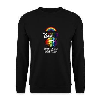 Rainbow Queen Gay Lips - Unisex Sweatshirt - black - Front - Alina (178cm) & Michal (187cm)