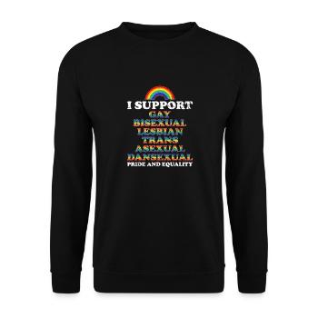I support Gay rights - Unisex Sweatshirt - black - Front - Alina (178cm) & Michal (187cm)