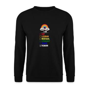 Fier pour la vie Gay Lesbienne Humaine - Sweat-shirt Unisexe - noir - Devant - Alina (178cm) & Michal (187cm)