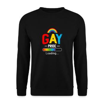 Gay Pride Loading - Unisex Pullover - Schwarz - Vorne - Alina (178cm) & Michal (187cm)