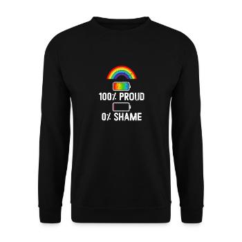 100% Fier 0%Honte Gay Pride - Sweat-shirt Unisexe - noir - Devant - Alina (178cm) & Michal (187cm)