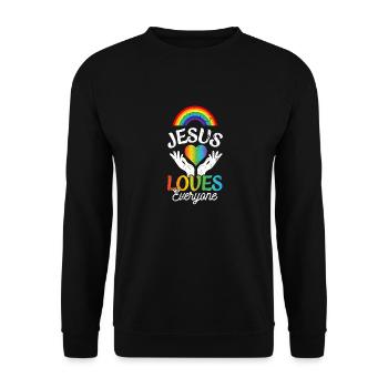 Jésus aime tout le monde gay - Sweat-shirt Unisexe - noir - Devant - Alina (178cm) & Michal (187cm)