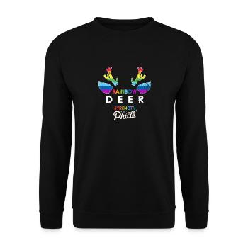 Rainbow Deer Strenght in Pride - Unisex Sweatshirt - black - Front - Alina (178cm) & Michal (187cm)