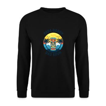Papa Daddy Dad Bruh - Unisex Pullover - Schwarz - Vorne - Alina (178cm) & Michal (187cm)
