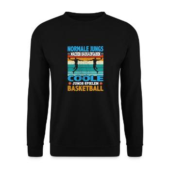 Basketball Dunking Spieler Korbleger Spruch - Unisex Pullover - Schwarz - Vorne - Alina (178cm) & Michal (187cm)