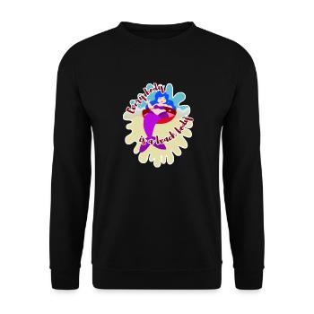 Every Body Is A Beach Body mermaid body positivity - Unisex Sweatshirt - black - Front - Alina (178cm) & Michal (187cm)