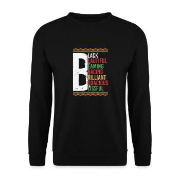 Noir Beau Rayonnant Contreventement Brillant - Sweat-shirt Unisexe - noir - Devant - Alina (178cm) & Michal (187cm)