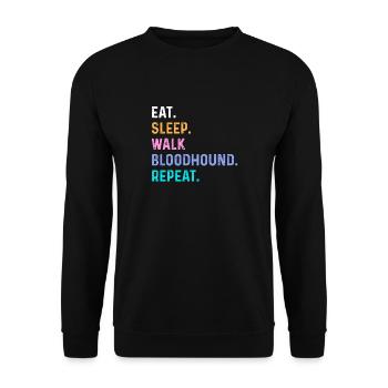 Eat Sleep Walk Bloodhound Repeat - Unisex Sweatshirt - black - Front - Alina (178cm) & Michal (187cm)