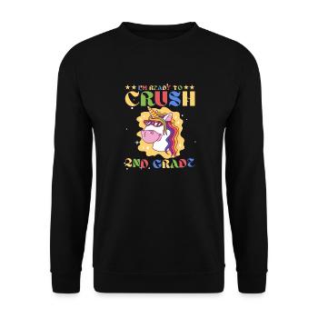 Ready Crush Crush 2nd Faste School Licorne - Sweat-shirt Unisexe - noir - Devant - Alina (178cm) & Michal (187cm)