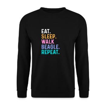 Eat Sleep Walk Beagle Repeat - Unisex Sweatshirt - black - Front - Alina (178cm) & Michal (187cm)